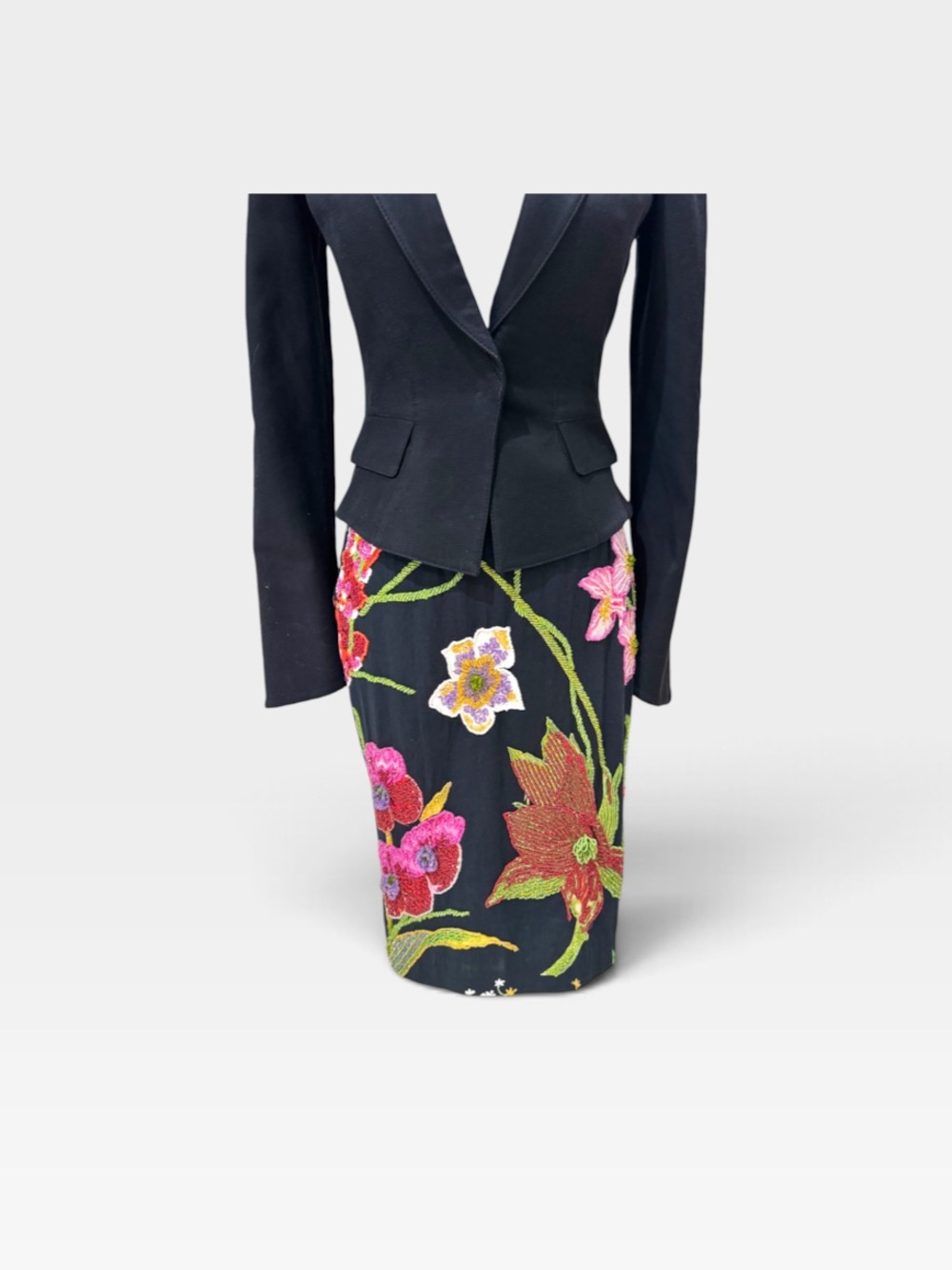 Dolce Apparel Beaded Floral Pencil Skirt Vintage 90s Medium - Picture 4 of 15
